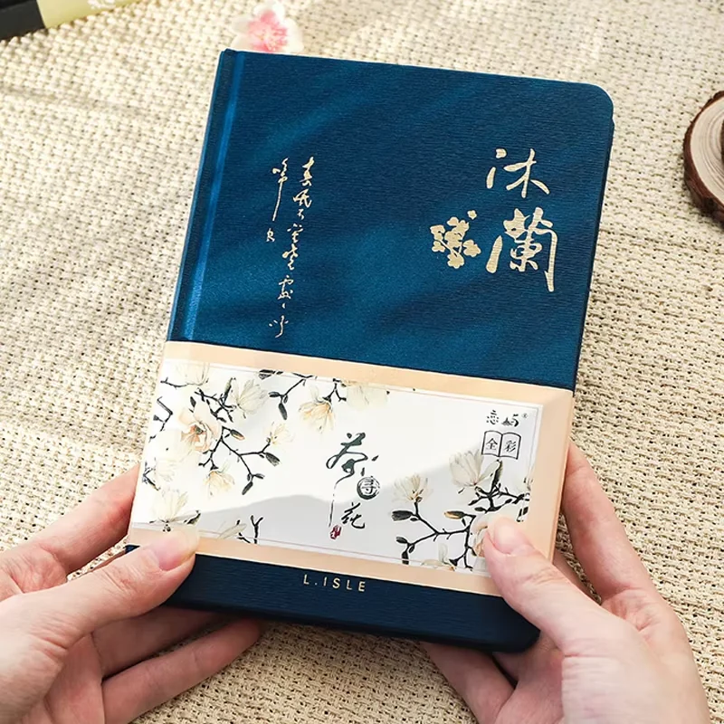 Blue floral hardcover journal shown in supplied seller photo